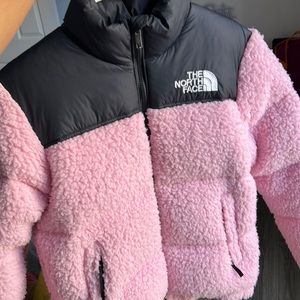 YOUTH XL - Northface jacket pink fur